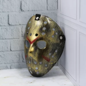 Halloween Jason Mask Gold Red